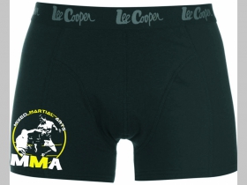 MMA čierne trenírky BOXER s tlačeným logom, top kvalita 95%bavlna 5%elastan